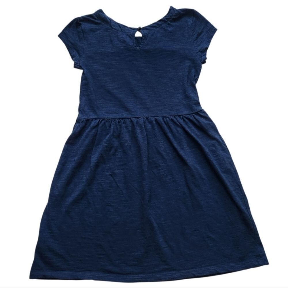 GAP Kid's Girls Blue Jersey Dress Short Sleeve with Flowers 3D Size Large - Picture 6 of 9